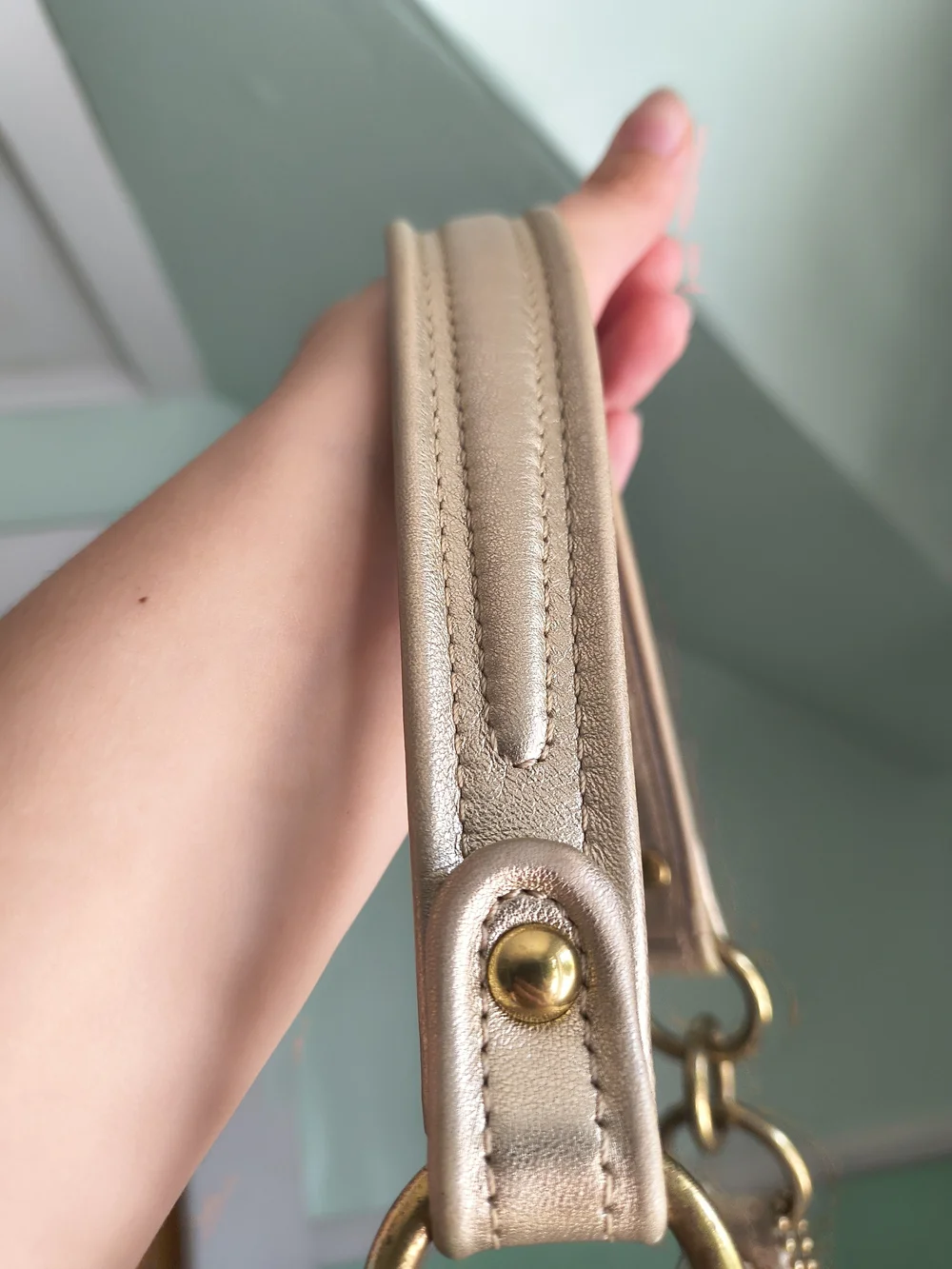 Coach Poppy Daisy Signature Coach Pastel Plaid Canvas Shoulder Bag with Gold Tag